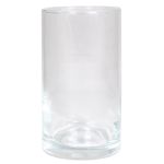 Florero cilíndrico SANYA OCEAN de vidrio, transparente, 15cm, Ø8,5cm