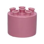 Blumenvase VIVIANNE mit 6 Öffnungen, Dolomit, flieder, 10,5cm, Ø12cm