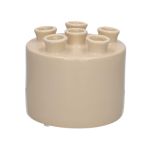 Blumenvase VIVIANNE mit 6 Öffnungen, Dolomit, sand, 10,5cm, Ø12cm