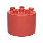 Blumenvase VIVIANNE mit 6 Öffnungen, Dolomit, lachs, 14,3cm, Ø17cm