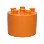 Blumenvase VIVIANNE mit 6 Öffnungen, Dolomit, orange, 14,3cm, Ø17cm