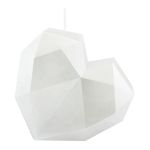 Vela con forma de corazón en bruto SKINNA con facetas, blanca, 17 cm, Ø 16 cm - Fabricada en Alemania