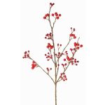 Rama artificial de nieve HARMONIA, bayas, rojas, 80cm