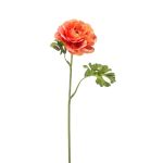 Flor artificial ranúnculo KRISTY, salmón-naranja, 60 cm, Ø 10 cm