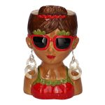 Jarrón decorativo Busto de mujer LENEA de cerámica, multicolor, 15 x 13 x 23,5 cm