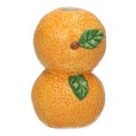 Jarrón individual para una flor Naranjas TILLAS de cerámica, amarillo-verde-marrón, 5,6 x 5,6 x 9 cm