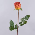 Rosa artificial OPHELIE, naranja-amarillo, 85cm, Ø7cm