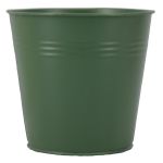 Cubeta decorativa de zinc BRETAL, verde mate, 12,5 cm, Ø 13 cm