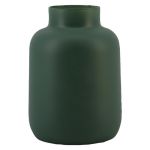 Jarrón de cristal VERMYN, verde mate, 20 cm, Ø 15 cm