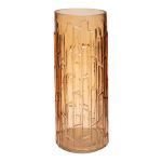 Jarrón de cristal YAINAL con diseño, naranja transparente, 30 cm, Ø 12 cm