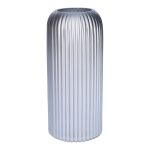 Jarrón de cristal ALBURGIS con estrías, plateado metalizado, 20 cm, Ø 8,7 cm