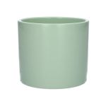 Maceta de cerámica FERDINANTA con estampado, verde menta mate, 12,3 cm, Ø 13,5 cm