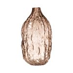 Jarrón de botella de cristal CLIFFORD con veteado, beige-transparente, 22 cm, Ø 11,3 cm