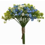 Ramo de flores artificiales de gypsophila LITAGO, verde-azul-crema, 23 cm