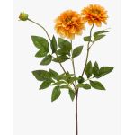 Flor decorativa dalia NAXOS con flores, naranja-amarillo, 70 cm