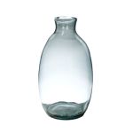Florero en forma de botella NERRASITA de cristal, con ranuras, reciclado, transparente, 29,5cm, Ø18cm