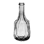 Botella decorativa de cristal SEGUNDO, diseño estructurado, transparente, 17cm, Ø8cm