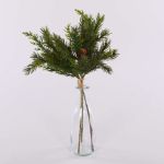Ramitas decorativas de pino KIGANJA en ramo con piñas, verdes, 35 cm