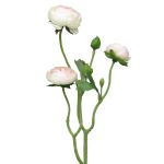 Rama de ranúnculo artificial JIXIANG, blanco-rosa, 50cm