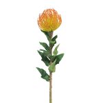 Protea artificial XIFANG, naranja-amarillo, 75cm