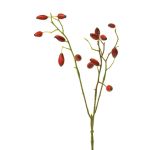 Rama artificial de rosa silvestre XINGRUI con escaramujos, roja, 45cm