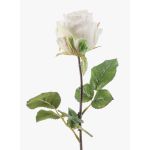 Flor artificial rosa POPI, blanco-verde, 55 cm, Ø 7 cm