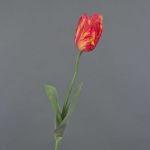 Flor artificial tulipán papagayo UAKARI, rojo-naranja-verde, 65 cm, Ø 6 cm