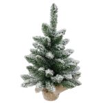 Kunst Tannenbaum KIRUNA, beschneit, Jutesack, 45cm, Ø30cm