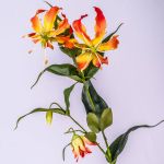 Rama de gloriosa artificial FUJITA, naranja-amarillo, 80cm, Ø15cm