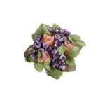 Corona de velas decorativa STELLAN con symphoricarpos, capullos, lila-salmón, Ø10cm