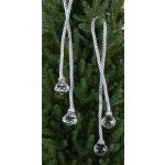 Bolas decorativas para el árbol de Navidad TAYLER con cordón, plata, 40cm, Ø3cm