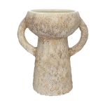 Keramikvase FRIEDERIEKE mit Henkel, creme, 20cm, Ø13cm