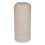Jarrón de vidrio ALBURGIS con estrías, crema mate, 20 cm, Ø 8,7 cm