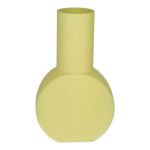 Jarrón redondo ORESTINO de vidrio, amarillo mate, 14 x 7,5 x 22,5 cm