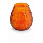 Portavelas MAYELA relleno de cera, mandarina, 10,5cm, Ø10cm, 48h