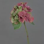 Mini hortensia artificial CHIDORI, rojo-verde, 30cm, Ø13cm