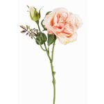 Mini rama de rosa artificial JUDY, crema-rosa, 40cm, Ø9cm