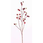 Rama de rosa villosa artificial GERDA, con frutos, rojo, 110cm