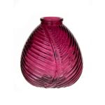 Botella de cristal NELLOMIO con estructura de hoja, rosa-transparente, 13cm, Ø12cm