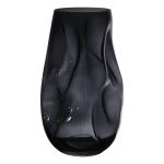 Jarrón de cristal sin forma MADALENA con abolladuras, gris-transparente, 28cm, Ø14,5cm