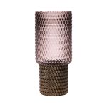 Florero de cristal MARICHU con estructura, dorado-rosado-transparente, 27cm, Ø12cm