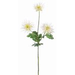 Crisantemo sintético SOLVIE, blanco-amarillo, 75cm, Ø11-12cm