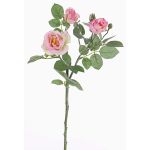 Rama de rosa artificial CORALEE, rosa-crema, 50cm, Ø3-7cm