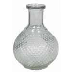 Botella de vidrio transparente DONKA con diseño de rombos, 15cm, Ø11cm