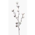 Rama de algodón artificial CASAS con flores, verde, 85cm