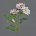 Rosa silvestre artificial BALOU, blanco-rosa, 60cm, Ø7-9cm
