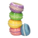 Jarrón decorativo de dolomita DOLLI con forma de macaron, multicolor, 12,5 x 8,5 x 18,7 cm
