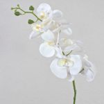 Rama artificial de Orquídea Phalaenopsis OPHELIA, blanca, 80cm