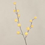 Rama decorativa de euforbia ELAENA, frutos, beige-violeta, 100 cm