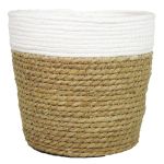 Cesta de almacenamiento DOMINGA, blanco-beige, 13cm, Ø16cm